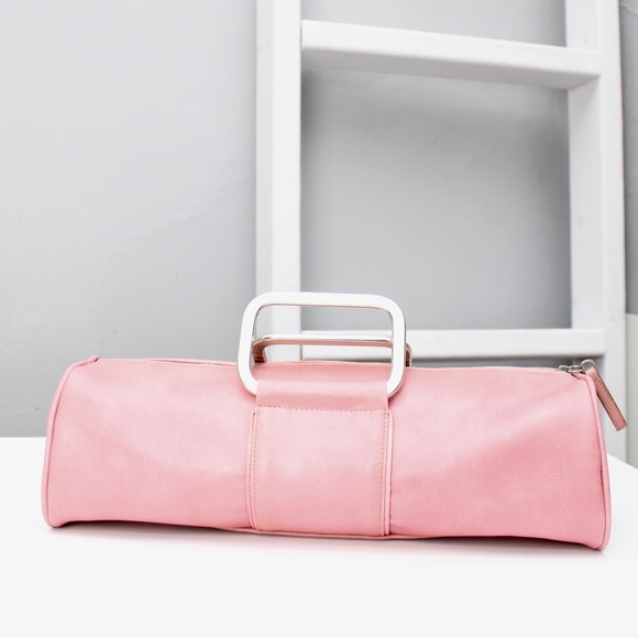 Aldo Handbags - Vintage Y2K Aldo Round Pink Silver Metal Handle Clutch Purse